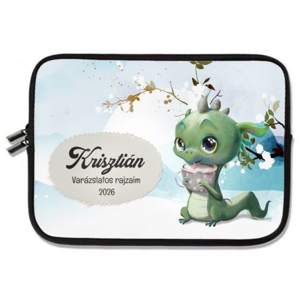 Személyre szabható - Cuki kávézós sárkány mintás rajztartó