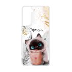 Kávézós cicus Téli mintás Samsung Galaxy tok