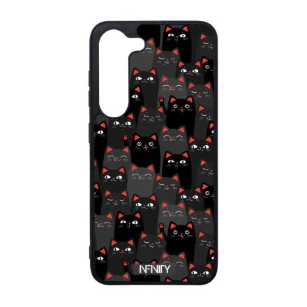 Sok-sok fekete cica mintás Samsung Galaxy tok
