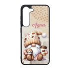 Névvel kérhető - Kávés manó cuki lajhárral mintás Samsung Galaxy tok