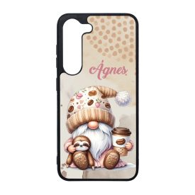   Névvel kérhető - Kávés manó cuki lajhárral mintás Samsung Galaxy tok