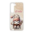 Névvel kérhető - Könyvmoly kávés manó mintás Samsung Galaxy tok