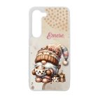 Névvel kérhető - Cappucino kávés manó mintás Samsung Galaxy tok