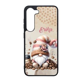   Névvel kérhető - Kávés manó kávébabbal mintás Samsung Galaxy tok