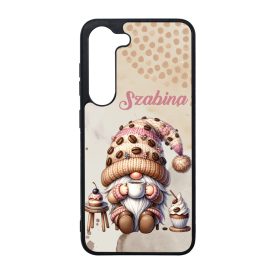   Névvel kérhető - Kávés manó sütikével mintás Samsung Galaxy tok