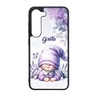 Névvel kérhető - Cuki fekvő levendulás manólány mintás Samsung Galaxy tok