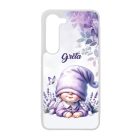 Névvel kérhető - Cuki fekvő levendulás manólány mintás Samsung Galaxy tok
