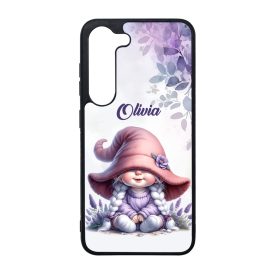   Névvel kérhető - Kalapos levendulás manólány mintás Samsung Galaxy tok