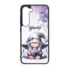 Névvel kérhető - Könyvmoly levendulás manólány mintás Samsung Galaxy tok