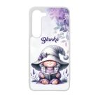 Névvel kérhető - Könyvmoly levendulás manólány mintás Samsung Galaxy tok