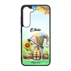 Névvel kérhető Napraforgós manó lány cuki békával mintás Samsung Galaxy tok