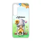 Névvel kérhető Szívecskés napraforgós manó lány mintás Samsung Galaxy tok