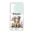 Névvel kérhető Cuki csigás napraforgós manó lány mintás Samsung Galaxy tok