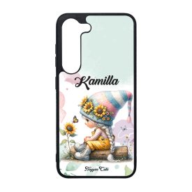   Névvel kérhető Pillangós napraforgós manó lány mintás Samsung Galaxy tok