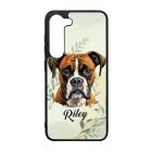 Névvel kérhető - Barna Boxer portré mintás Samsung Galaxy tok