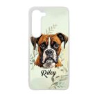 Névvel kérhető - Barna Boxer portré mintás Samsung Galaxy tok
