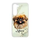 Névvel kérhető - Barna pekingi palotakutya portré mintás Samsung Galaxy tok