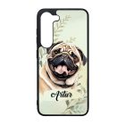 Névvel kérhető - Barna mopsz portré mintás Samsung Galaxy tok