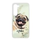 Névvel kérhető - Barna mopsz portré mintás Samsung Galaxy tok