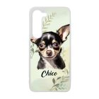 Névvel kérhető - Fekete Csivava portré mintás Samsung Galaxy tok