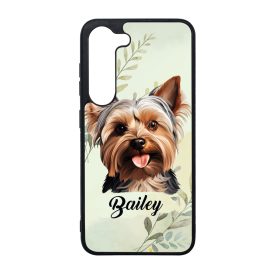   Névvel kérhető - Yorkshire terrier portré mintás Samsung Galaxy tok