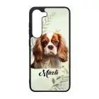 Névvel kérhető - Vörös Cavalier King Charles spániel portré mintás Samsung Galaxy tok