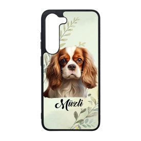   Névvel kérhető - Vörös Cavalier King Charles spániel portré mintás Samsung Galaxy tok