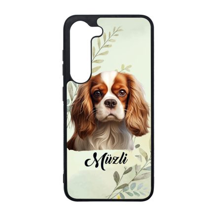 Névvel kérhető - Vörös Cavalier King Charles spániel portré mintás Samsung Galaxy tok