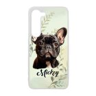Névvel kérhető - Fekete francia bulldog portré mintás Samsung Galaxy tok