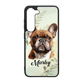   Névvel kérhető - Barna francia bulldog portré mintás Samsung Galaxy tok