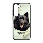 Névvel kérhető - Fekete Schipperke portré mintás Samsung Galaxy tok