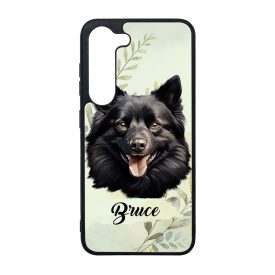  Névvel kérhető - Fekete Schipperke portré mintás Samsung Galaxy tok
