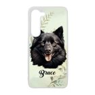 Névvel kérhető - Fekete Schipperke portré mintás Samsung Galaxy tok