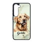Névvel kérhető - Sárga Labrador Retriever portré mintás Samsung Galaxy tok