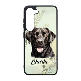   Névvel kérhető - Fekete Labrador Retriever portré mintás Samsung Galaxy tok