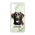 Névvel kérhető - Fekete Labrador Retriever portré mintás Samsung Galaxy tok