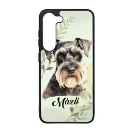   Névvel kérhető - Törpe schnauzer portré mintás Samsung Galaxy tok