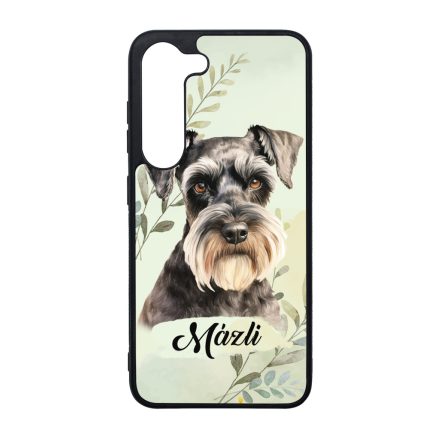 Névvel kérhető - Törpe schnauzer portré mintás Samsung Galaxy tok