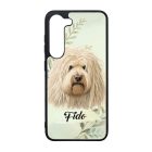 Névvel kérhető - Fehér puli portré mintás Samsung Galaxy tok