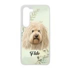 Névvel kérhető - Fehér puli portré mintás Samsung Galaxy tok