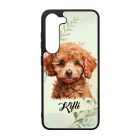 Névvel kérhető - Kis barna uszkár portré mintás Samsung Galaxy tok