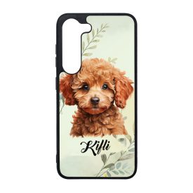   Névvel kérhető - Kis barna uszkár portré mintás Samsung Galaxy tok