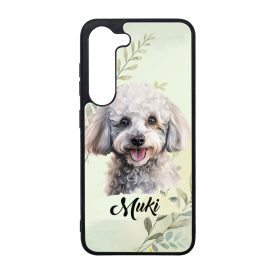   Névvel kérhető - Kis fehér uszkár portré mintás Samsung Galaxy tok