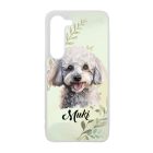 Névvel kérhető - Kis fehér uszkár portré mintás Samsung Galaxy tok