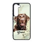 Névvel kérhető - Barna Labrador Retriever portré mintás Samsung Galaxy tok