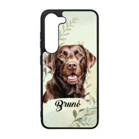   Névvel kérhető - Barna Labrador Retriever portré mintás Samsung Galaxy tok