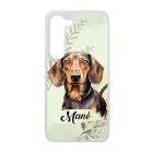 Névvel kérhető - Barna rövidszőrű tacskó portré mintás Samsung Galaxy tok