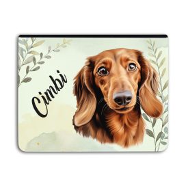   Névvel kérhető - Barna tacskó portré Univerzális Tablet tok