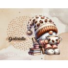 Névvel kérhető - Cuki kávés manó könyvvel univerzális tablet tok