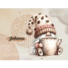 Névvel kérhető - Nagy bögrés kávés manó univerzális tablet tok